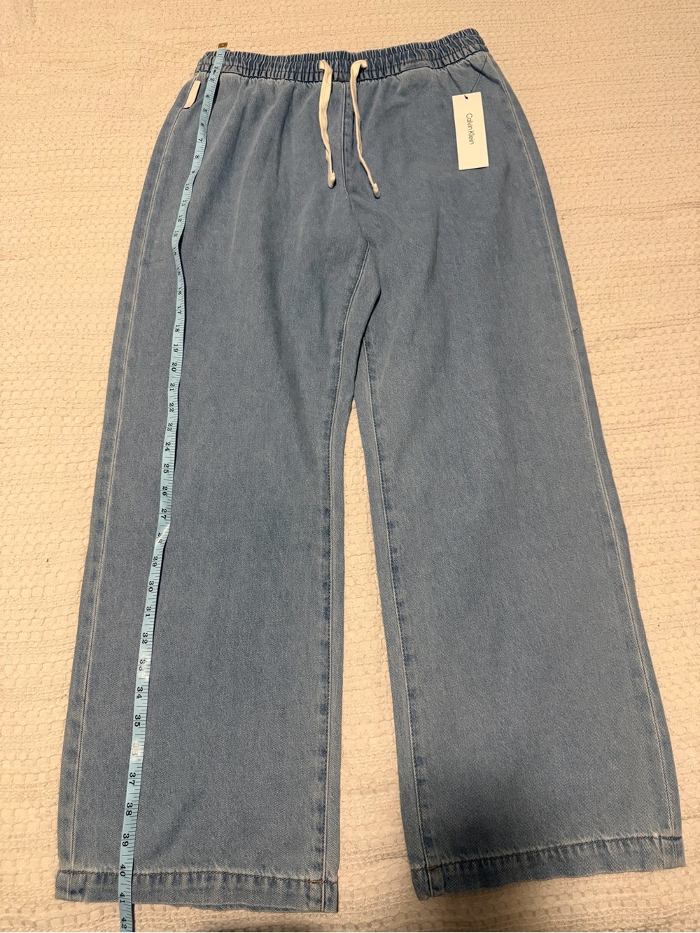 Calvin Klein Light Blue Wide Leg Denim Jogger Jeans